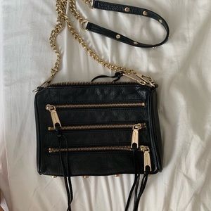 Rebecca Minkoff black Moto 5 zip crossbody